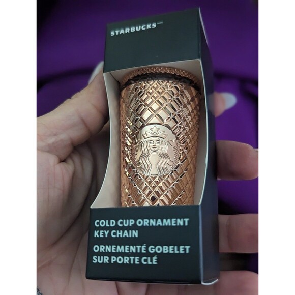 Starbucks Champagne Rose Gold Cold Cup Keychain - Picture 2 of 3